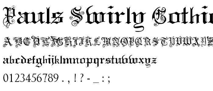 Pauls Swirly Gothic Font police